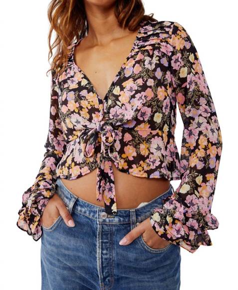 FREE PEOPLE Tops - NEW FREE PEOPLE maybel blouse in black combo